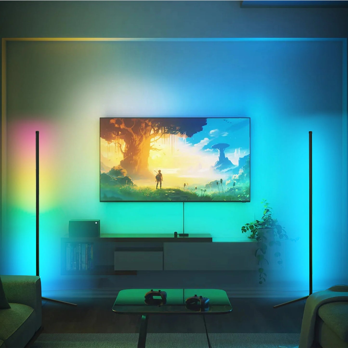 "AuraCorner RGB Floor Lamp – Create the Perfect Vibe Instantly"